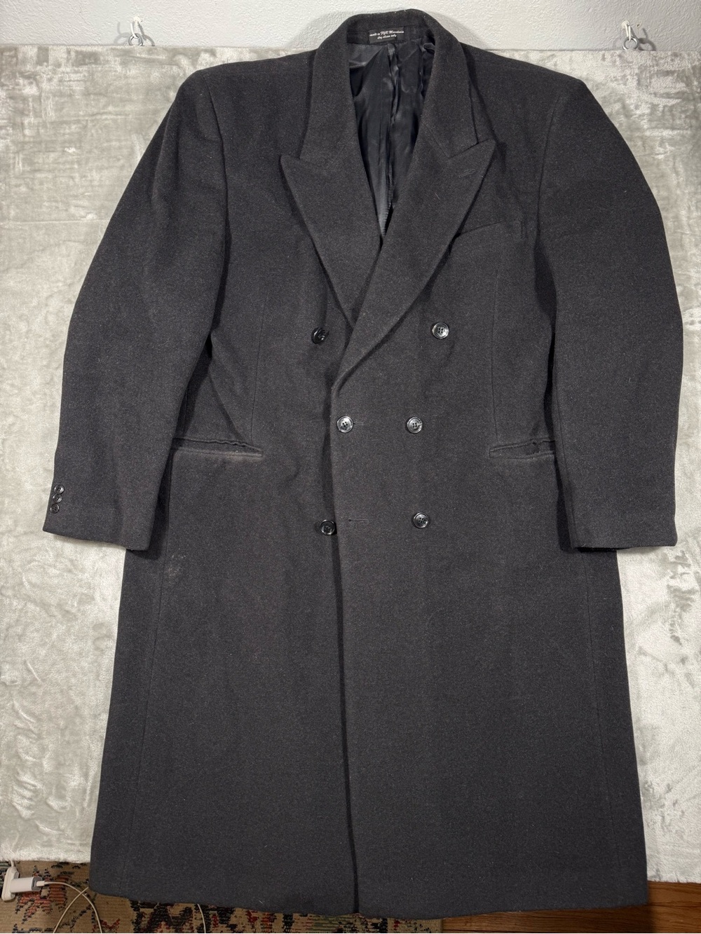Ron Chereskin Men’s Cashmere Blend Overcoat Sz 48L Charcoal